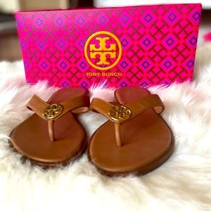 Tory Burch Benton Thong Sandal Size 6 in Royal Tan.